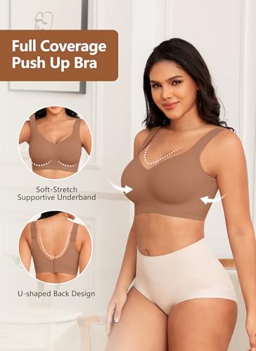 Image of Xcutting Women Wirefree Bras for Women Full Coverage No Underwire Everyday Bras Comfortable Wireless Padded Bras