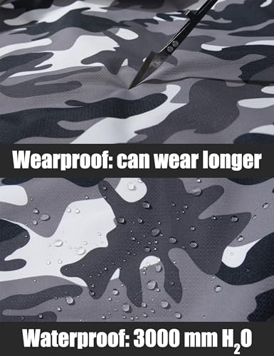 TACVASEN Men's Winter Ski Jacket Waterproof Snow Coats Snowboard Fleece Lining Jacket Warm Parka with Hooded Camo Black L