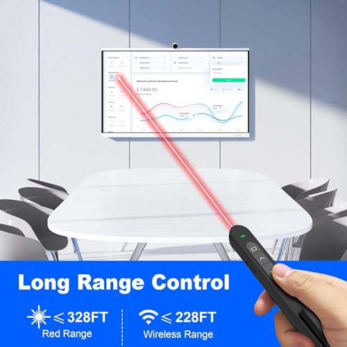 Image of Rts Laser Pointer Presentation Clicker USB /Type-C 2 in 1 for PPT PowerPoint Clicker Hyperlink Volume Control Wireless Presenter RF 2.4GHz USB Presentation Remote Control for Keynote /PPT /Mac /PC /Laptop