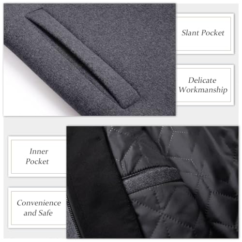 Image of APTRO Men's Wool Trench Coat Hoodie Winter Top Coat
