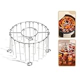 2025 New Air Fryer Grill Skewer Rack, Stainless Steel BBQ Kabob Set, 30 Vertical Meat Skewers with Round Hanging (1)