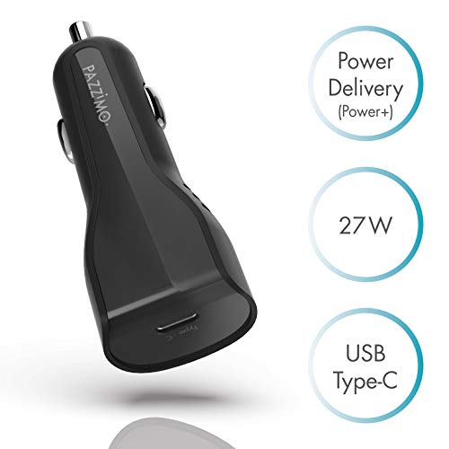 PAZZiMO auto USB C oplader voor Nintendo Switch - auto USB-C adapter met Power Delivery 27W - auto accessoires voor sigarettenaansteker - Power Delivery oplader voor de auto met 1x USB-C poort