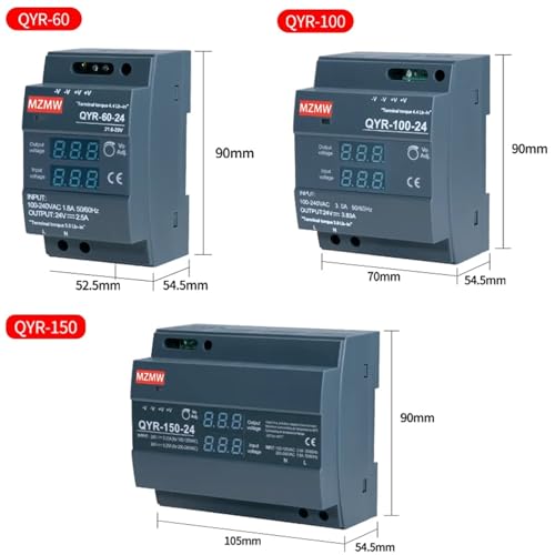 Fuente de alimentacion 12V 150W carril DIN con pantalla digital transformador AC DC 3