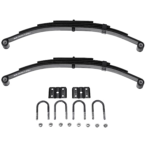 Youxmoto 3500lb Single Trailer Axle Suspension Kit 1750lb Leaf Springs & Ubolt Kit; Pair of Trailer Leaf Spring 4 Leaf Double Eye 25-1/4 L 1-3/4 Width 9/16 Eye I.D