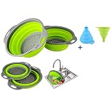 ★ Los filtros tienen solo 1.25 "de alto cuando se pliegan, los coladores plegables no ocupan mucho espacio necesario en los armarios de la cocina.