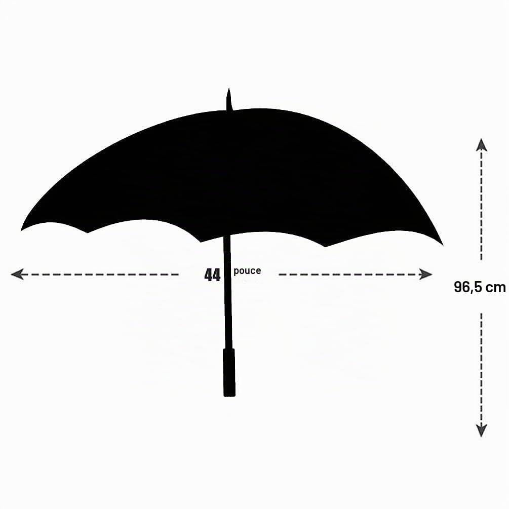 B.M.W Grand parapluie à 8 nervures de 111,8 cm | Tige en métal avec coque extérieure semblable à de la fibre de carbone et poignée ergonomique avec dragonne | Robuste et coupe-vent, bleu marine et
