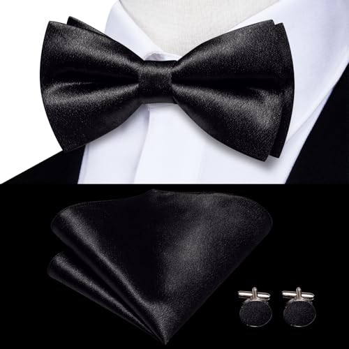 Image of Dubulle Suspender and Bow Tie for Men Paisley Solid Mens Suit Braces Pretied Bowtie and Handkerchief Cufflinks Formal Wedding