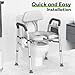 Raised Toilet Seat with Handles 400lb - Adjustable 3 in 1 Commode Chair for Toilet with Arms, Toilet Riser with Handles, Toilet Chair Over Toilet, Handicap Toilet Seat