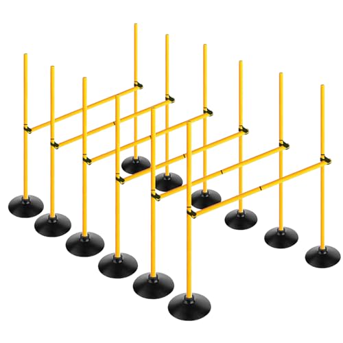 adjustable height agility hurdle set multi-function soccer trainning pole set coaching sticks with rubber base