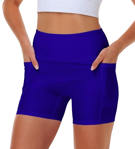 Image of AOBUTE Womens 9 inch /10 inch /11 inch Long Swim Board Shorts High Waisted UPF 50+ Biker Shorts with Pockets