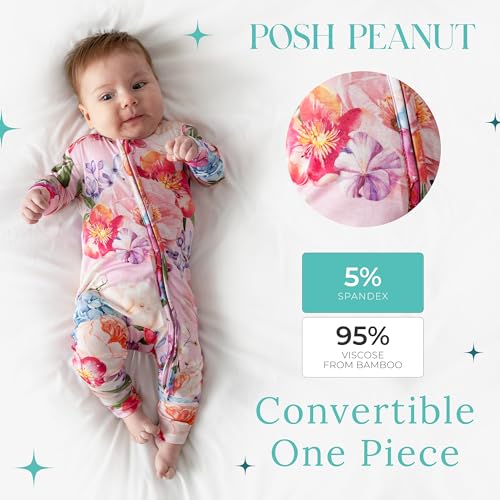 Image of Posh Peanut Convertible Baby Sleepers - Footless Baby Pajamas with 2 Way Zipper for Easy Diaper Changes