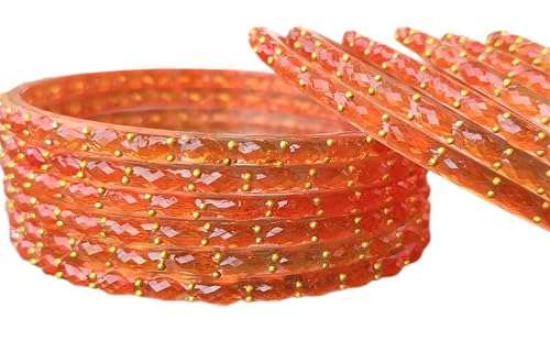 Image of JPS Plain and Glossy Finished Raindrop Glass Bangles Set for Women & Girls | Traditional Ethnic Chudi for Wedding, Party & Regular- Set of 12 Pcs of One Colour | Wedding Special