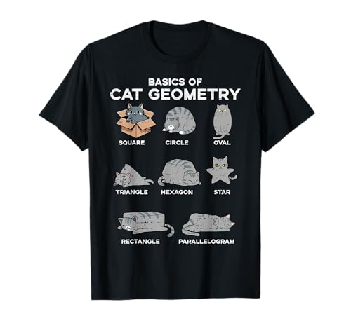 Basics of Cat Geometrry Funny Kitten Kitty Math Men Women Kid T-Shirt
