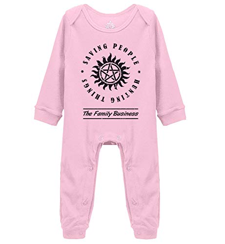 Image of LittleHorn Saving People Hunting Thing Supernatural Baby Footed Romper Long Sleeve Bodysuit