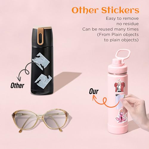 Image of Mix Anime Aesthetic Vinyl Journal Stickers for Phone Case, Notebook, Water Bottle, School Bag, Etc Self-Adhesive Stickers Set of 50 Glossy and Waterproof Stickers (Mix Anime, 23 cms)