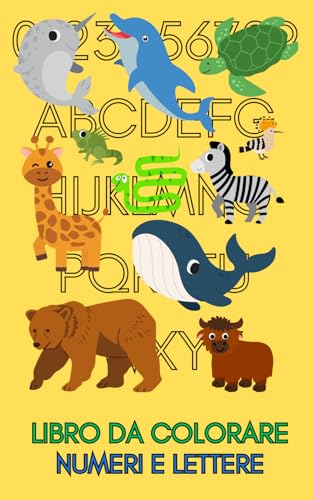 Libro da colorare tascabile per bambini: Numeri e Lettere