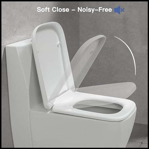 Abattant de toilette carré blanc avec fixations réglables