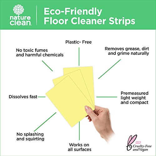 Nature Clean All Natural Wood Floor Cleaner For Mopping Strips, 36 Count, Non-Toxic, Plastic-Free Packaging & Zero Waste & To Use On Hardwood Wood Ceramic Tile Linoleum Laminate Vinyl Marble Bamboo & More. Eco-Friendly Products For Floor Cleaning Solution Sheets, Septic Safe & Biodegradable. #TOP2