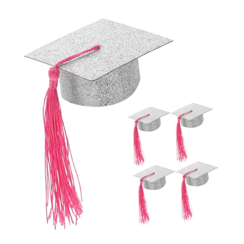 Holibanna 5pièces Décoration Coupe à Vin Couvre-gobelet Graduation Chapeaux Festif Casquettes Remise Diplôme