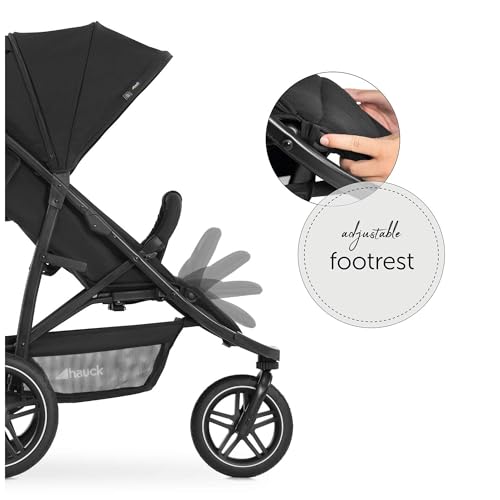 Image of hauck Rapid 3R All-Terrain Pushchair Baby Stroller for Toddlers - 3 Rubber Wheels, UPF 50+ Canopy, Adjustable Reclining Seat & Height Handle, and Compact One-Hand Fold