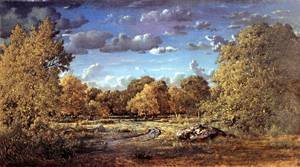 Peinture à l'huile forêt de Fontainebleau pour sublimer l'ambiance de votre salon classique