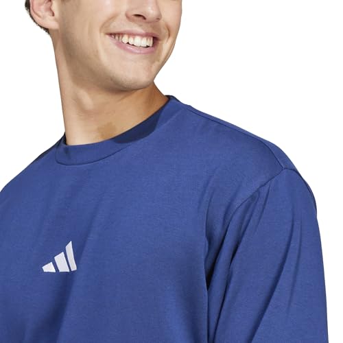adidas Herren Essentials FEELCOZY Fleece Sweatshirt, Dark Blue/White, XL