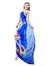 GERINLY Chiffon Sarong Wrap: Geometrical Design Plus Size Beach Cover Up (Blue)