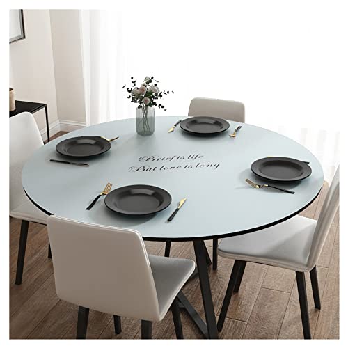 Tischdecke Rund, Tischdecke Lederoptik, Wasserdicht Tischwäsche für Küche, Esstisch, Abwischbar Tischdecke, Dekorative Tischtuch, Tischschutz Unterlage,Rund Rutschfest Tisch(Size:100 cm,Color:Grau) Cover