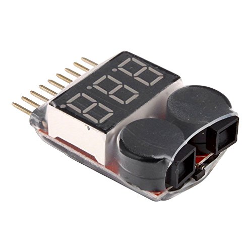 yueton Rc 1-8s Lipo Battery Tester Monitor Low Voltage Buzzer Alarm Voltage Checker with LED...