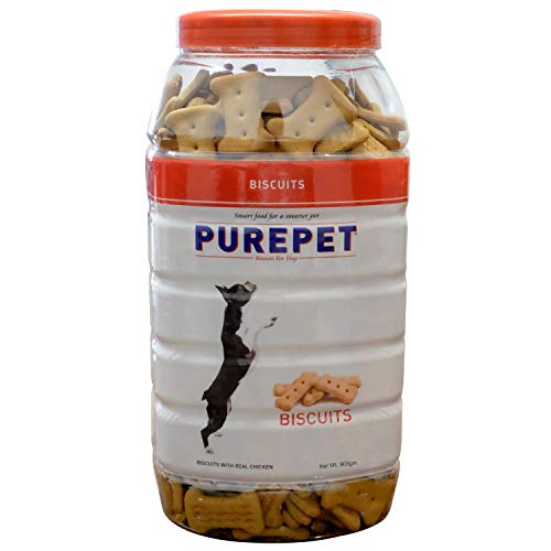 Image of Purepet Chicken and Vegetable Adult Dry Dog Food - 20kg & All Life Stages Chicken Flavour, Real Chicken Biscuit,Dog Treats- Jar, 905g