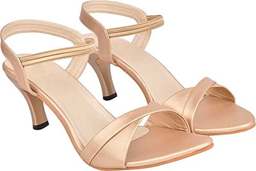 Shoetopia Womens/Girls Golden Party Slim Heeled Sandals (B09NBZLPGQ) Amazon Price History, Amazon Price Tracker