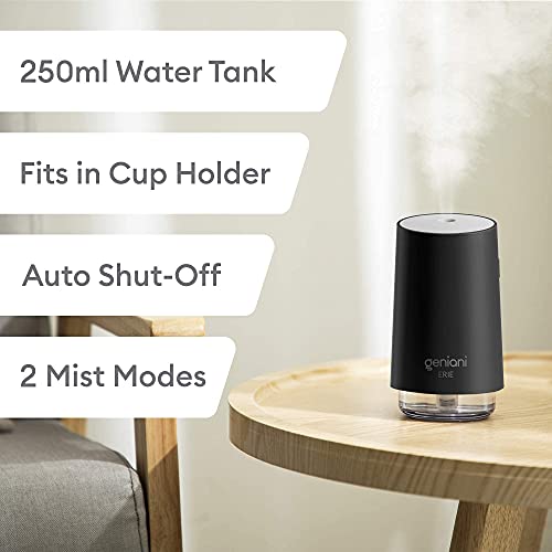 Geniani Portable Small Cool Mist Humidifiers - Usb Desktop Humidifier For Plants, Car, Baby Room (Black, 250Ml) & Geniani Deep Tissue Massager For Back, Body, Shoulders, Neck And Sore Muscles (Blue) #TOP2