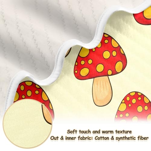 Burbuja Cartoon Red Mushrooms Baby Blanket for Boys Girls, Nursery Soft Warm Swaddling Receiving Baby Blankets, 30x40 in Toddler Blanket2