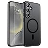 SUPFINE Magnetic for Samsung Galaxy S24 Case / S25 Case with Screen Protector, (Compatible with MagSafe) (Military Grade Drop Protection) Slim Translucent Shockproof Phone Case,Black