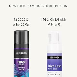 John Frieda Anti Frizz, Frizz Ease Dream Curls Air Dry Waves Styling Foam, Curl Defining Frizz Control, Hair Product for Curly and Wavy Hair, 5 Oz