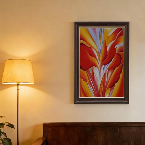 Impression florale vibrante Georgia O'keeffe Red Canna cadre suspendre déco bureau - 4
