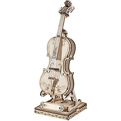 Puzzle 3D en Bois pour Instruments de Musique, Puzzle Miniature, Kits de Construction de Maquettes pour Enfants, Adolescents et Adultes (Violoncelle TG411)