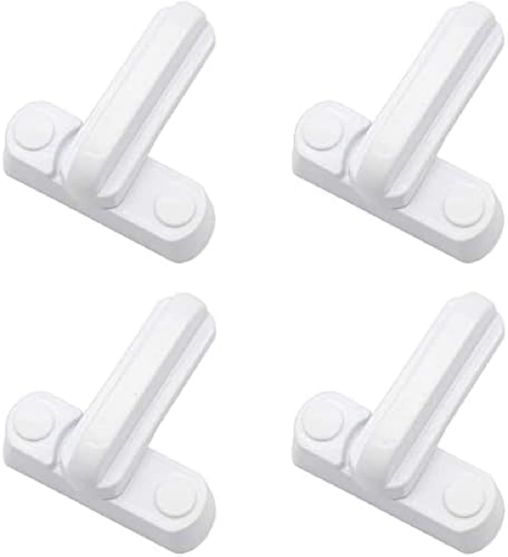 4pcs Sash Blocker Window Jammer in White Zinc Cast Alloy