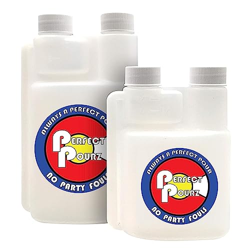 Perfect Pourz Plastic Liquor Flask - Cool Travel Plastic Bottles - Customizable Women and Mens Gifts - Small Flasks with 1 Ounce Shot Glass Concealed for Traveling - Tall and Clear