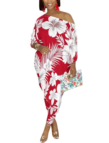 Yuopeid Women's Stretchy Fashion Printed Casual Loose Irregular Two Piece