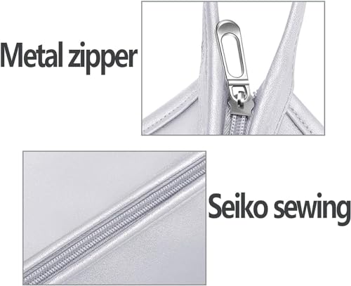 DXIA Haartrockner Tasche - Wasserdichte PU-Leder Aufbewahrungstasche für Supersonic, Tragbare Staubdichte Reisetasche (Reines Schwarz)