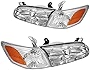 KAC Headlights Assembly Pair Compatible With Toyota Camry 2000 2001 LH+RH Chrome Clear 81110-AA020, 81150-AA020, 81510-AA020, 81520-AA020,