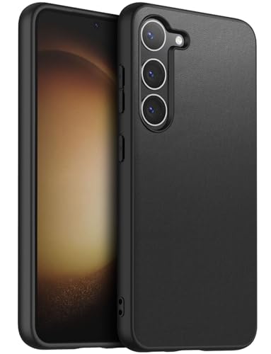 X-level für Samsung Galaxy S23 Plus Hülle, Echte Silikon Leder Hülle, Schlanke rutschfeste Kratzfeste Schockabsorbierende Hülle - Schwarz
