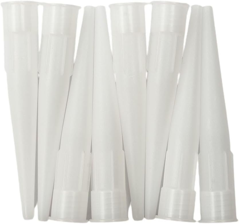 50-Pack Silicone Sealant Spare Nozzles Mastic, 10.2cm Length with 0.3cm Outlet, Install Tips Caulking Doors, Wall Tiles and Floor Gaps Repair