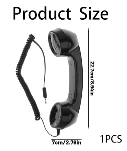 Image of Retro Handset for Mobile Phone, Telephone Receiver for Mobile with Classic Design, Ergonomic Solution for Long Calls, 3.5mm Jack Compatible