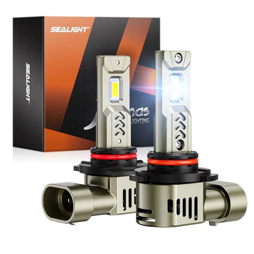 Image of SEALIGHT 9005 Head Light Bulbs, 9005 Driving Bulb 45,000LM Super Bright 6500K Cool White, L2S Real 1:1 Stock Size Easy Plug-N-Play, IP68 Waterproof HB3 /9005 Lights, Pack of 2