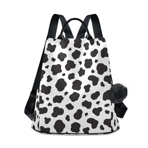 Sac à dos blanc imprimé vache noire antivol pour protéger vos affaires en voyage