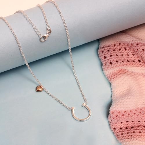 Image of TRUESILVER ACPL 925 Sterling Silver Pendant Necklace for Women | Elegant Charm Necklace | Contemporary Statement Jewelry | Birthday Anniversary Gift