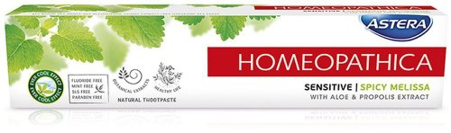 ASTERA SENSITIVE NATURAL HOMEOPATHIC TOOTHPASTE 75ml. MENTHOL, FLUORIDE FREE!!