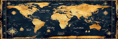 Kit de Pintura Diamante Mapa Mundo 80x240cm